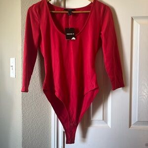 Forever 21 Red Bodysuit Size Medium